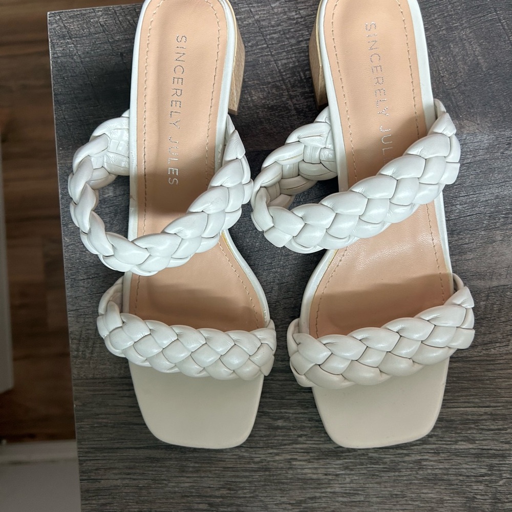 Sincerely Jules Cream Braided Sandals